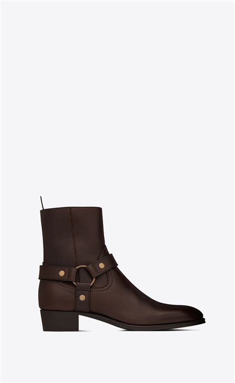 ysl stivale|Wyatt harness boots in smooth leather .